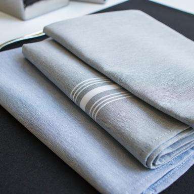 Signature Stripe Chambray Bistro Napkins