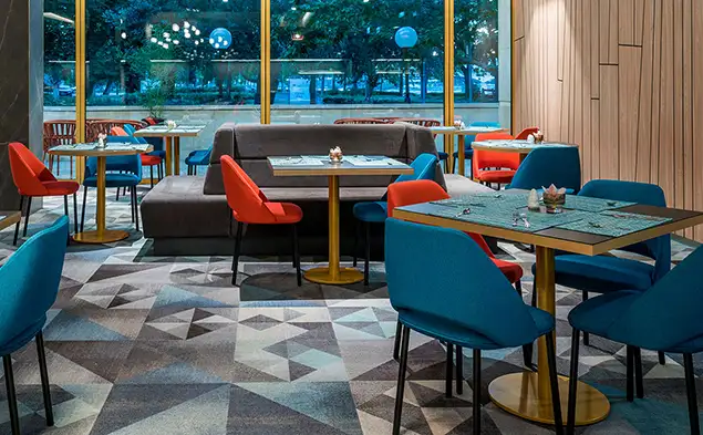 comfortable public space with Milliken carpet tile installed