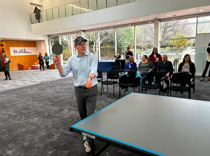 Halsey Cook playing ping pong