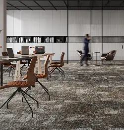 workplace with textural carpet tile installation