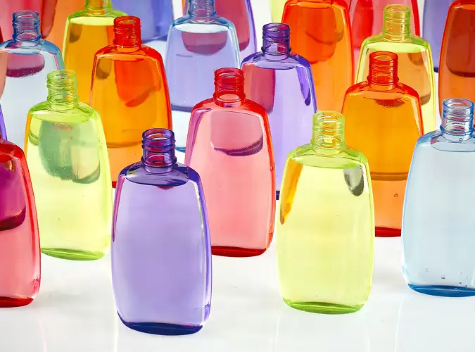 colorful Plastic empty liquid containers