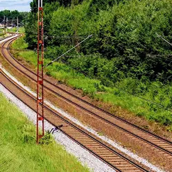train tracks with controled greenery