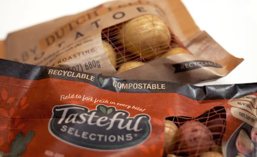 bag of potatoes that uses sustainable packaging