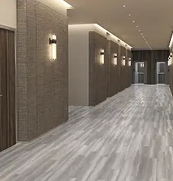 Hallway in living space with LVT flooring