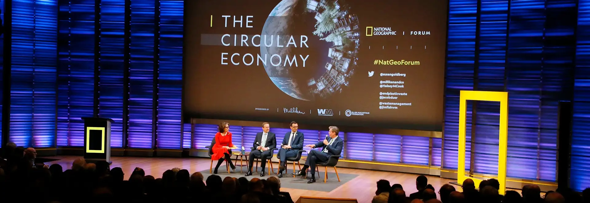 Corporate Leadership on a stage at the National Geographic Forum