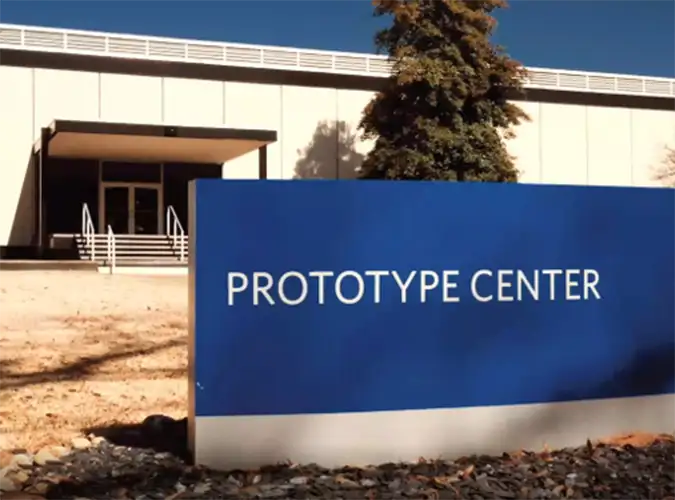 Milliken Rapid prototyping sign outside of building