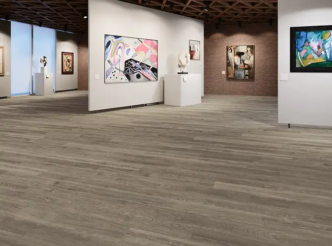 Art gallery with LVT flooring