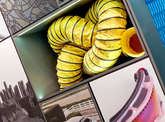 display showing examples of products manufactured by Milliken