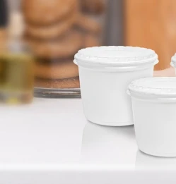 Small white containers