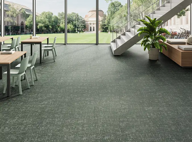 open common space with Gilded Stitch flooring
