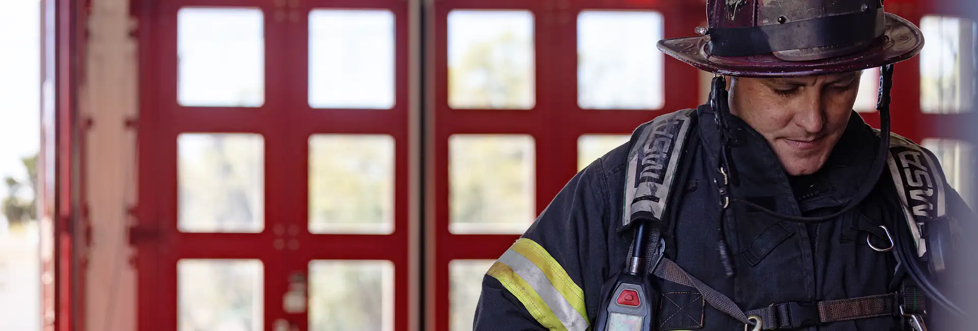 Figher fighter in turn out gear