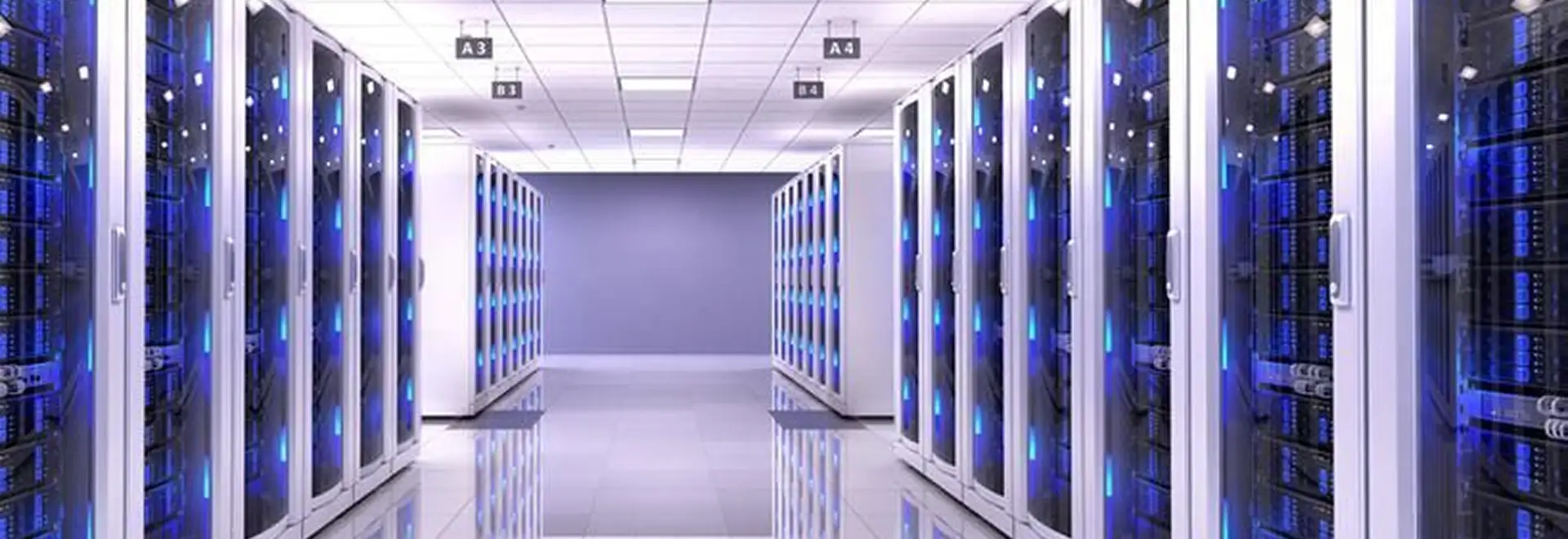 white computer server room hallway