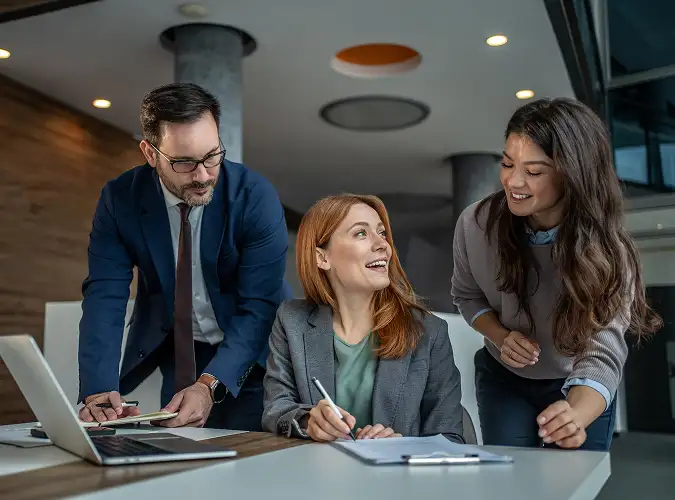 assoicates in discussion around results