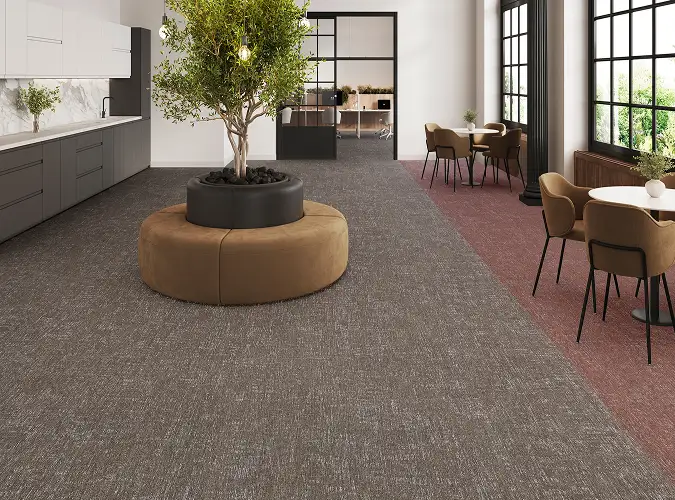 public space with gilded stitch flooring