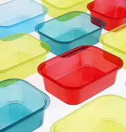colorful clear food containers