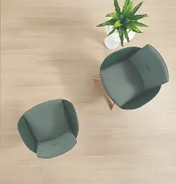 aerial view of seating area with Resilient Flooring