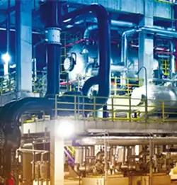 exterior of large manufacturing plant