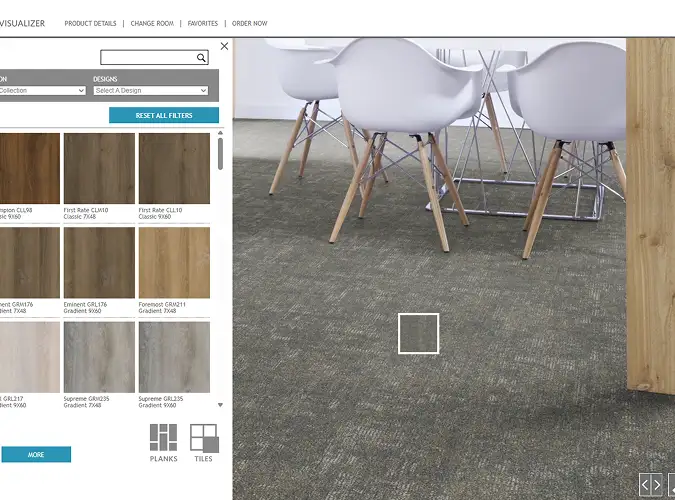 Screen showing the Milliken Visulaizer in use