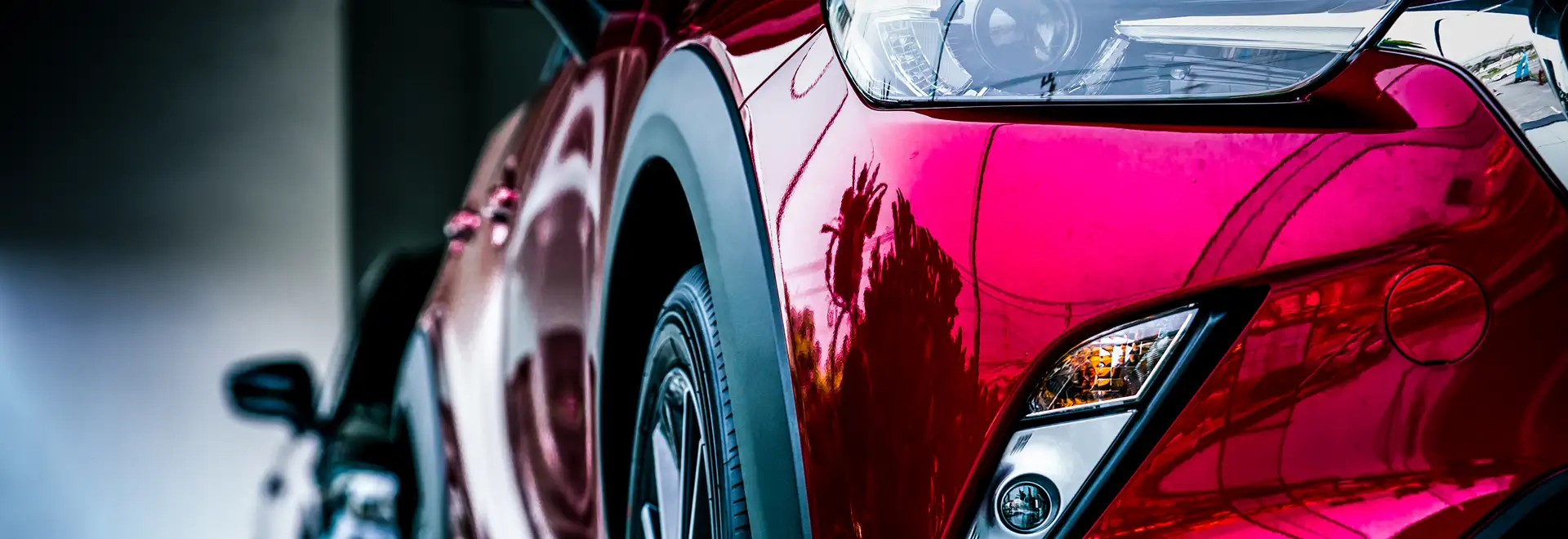 shiny red automobile