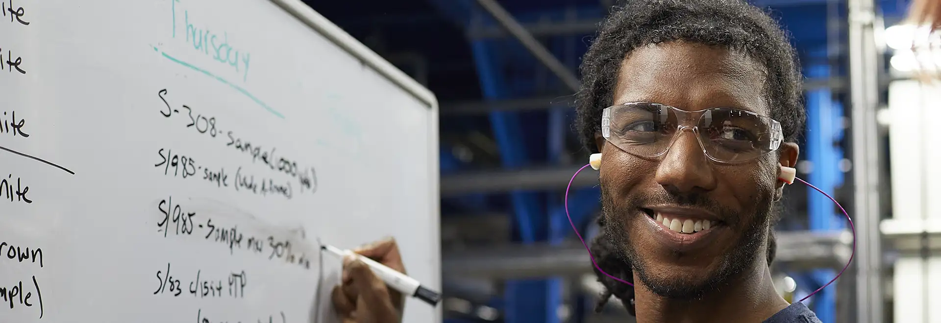 Assocaites sharing ideas on a whiteboard