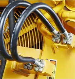 tight shot of a machine with fluid lines