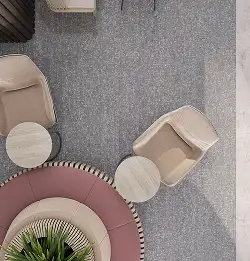 Aerial view of a comfortable seating area
