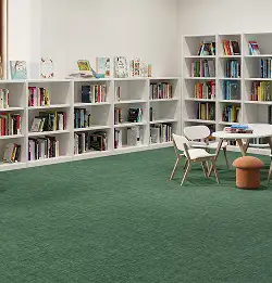 Green LVT installed in library