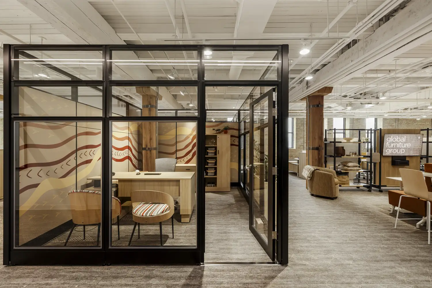 open office with carpet from the Nibi collection