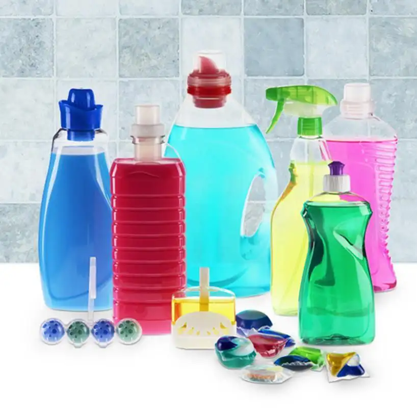 bottles of colored liquids