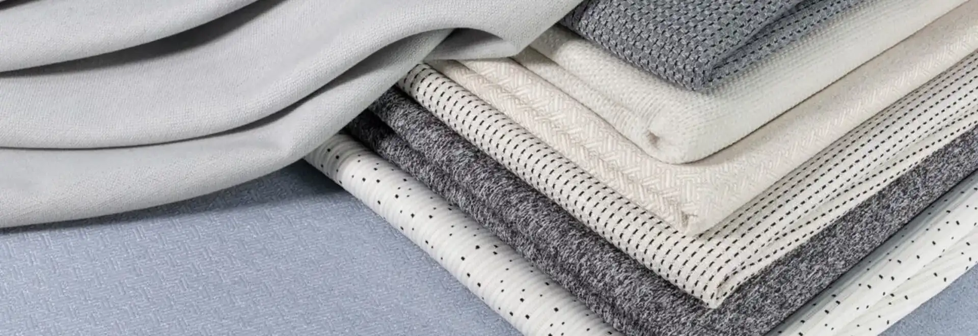 Stack of Milliken fabrics