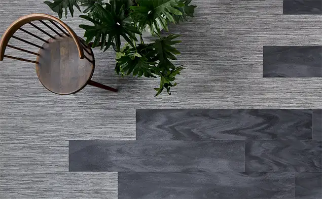 plank :LVT installation with chair