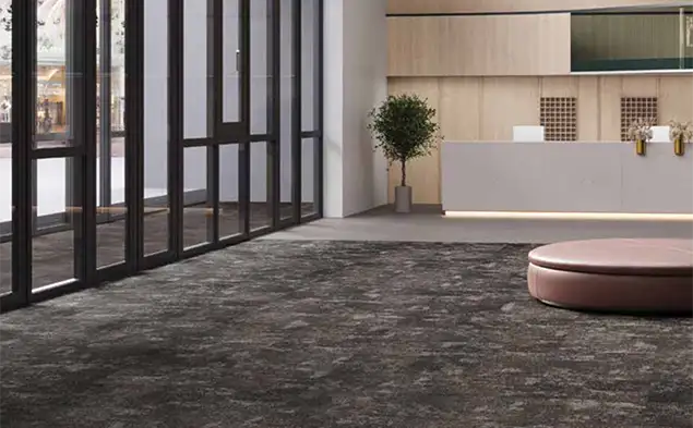 Workplace enterway with OBEX Identity Tile flooring