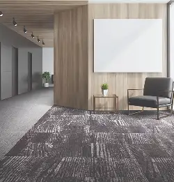 Public seating area with Free Flow carpet installed