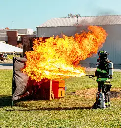 demo showing flame resistance