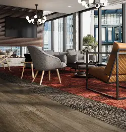 public space with rich finishes 