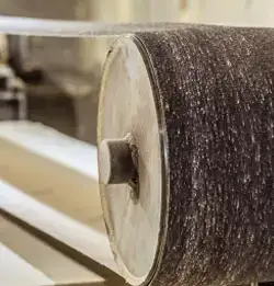 tight shot of sanding wheel