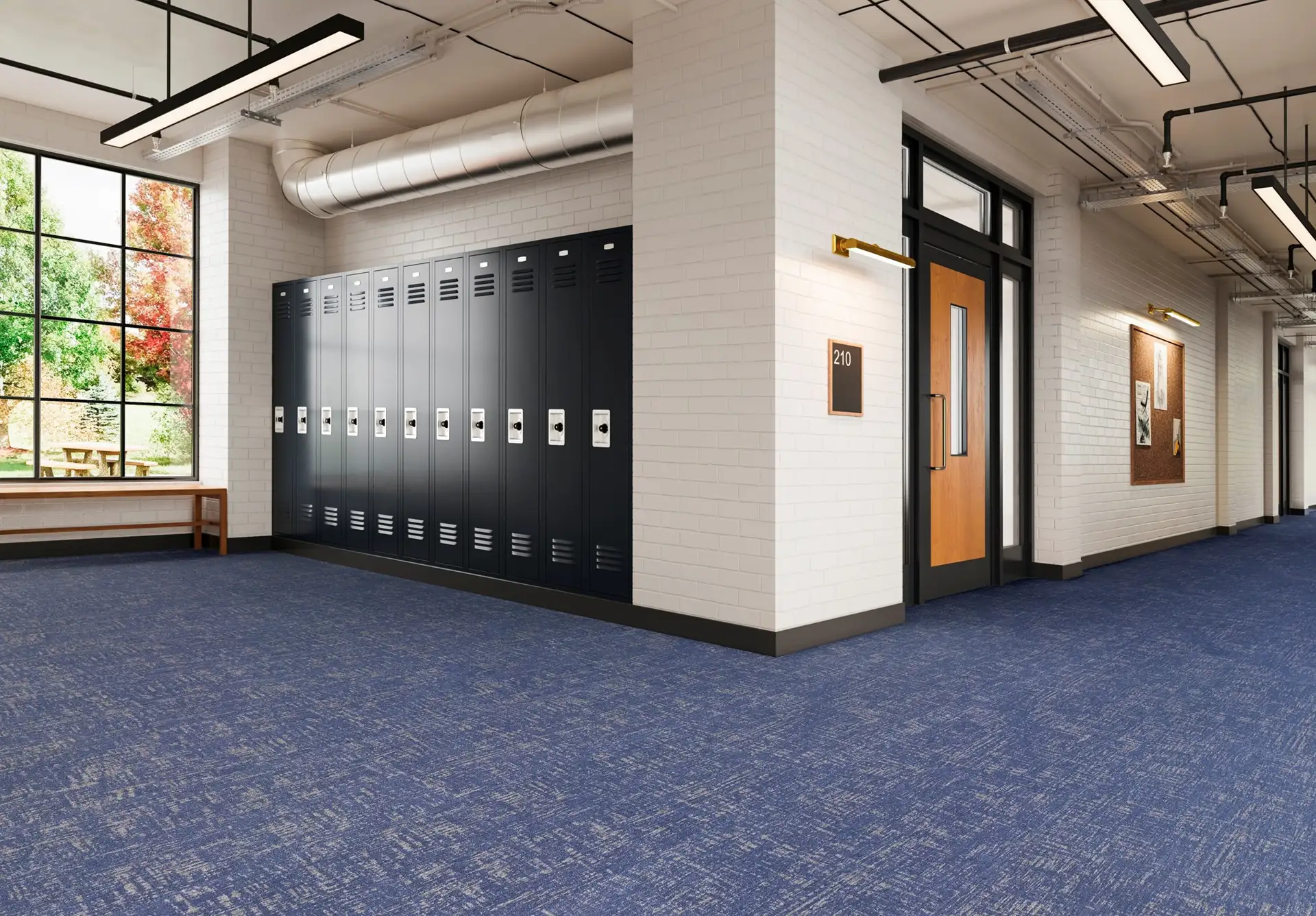 Educational hallway with HybridFORM flooring