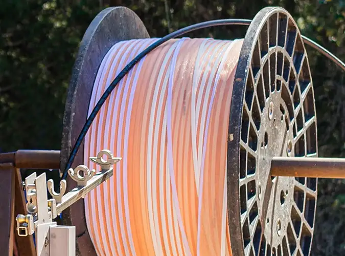 Large spool of telecommuincations cabling