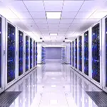 white data center hallway 