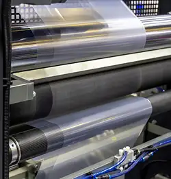 Sheet Extrusion runing on a press