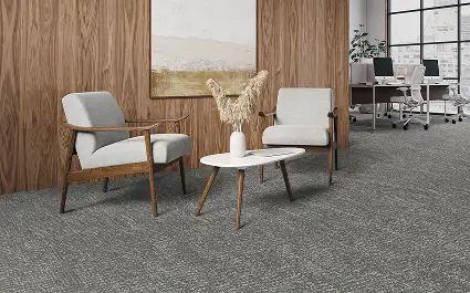 Workplace seating area on carpet from the Gentle Touch collection