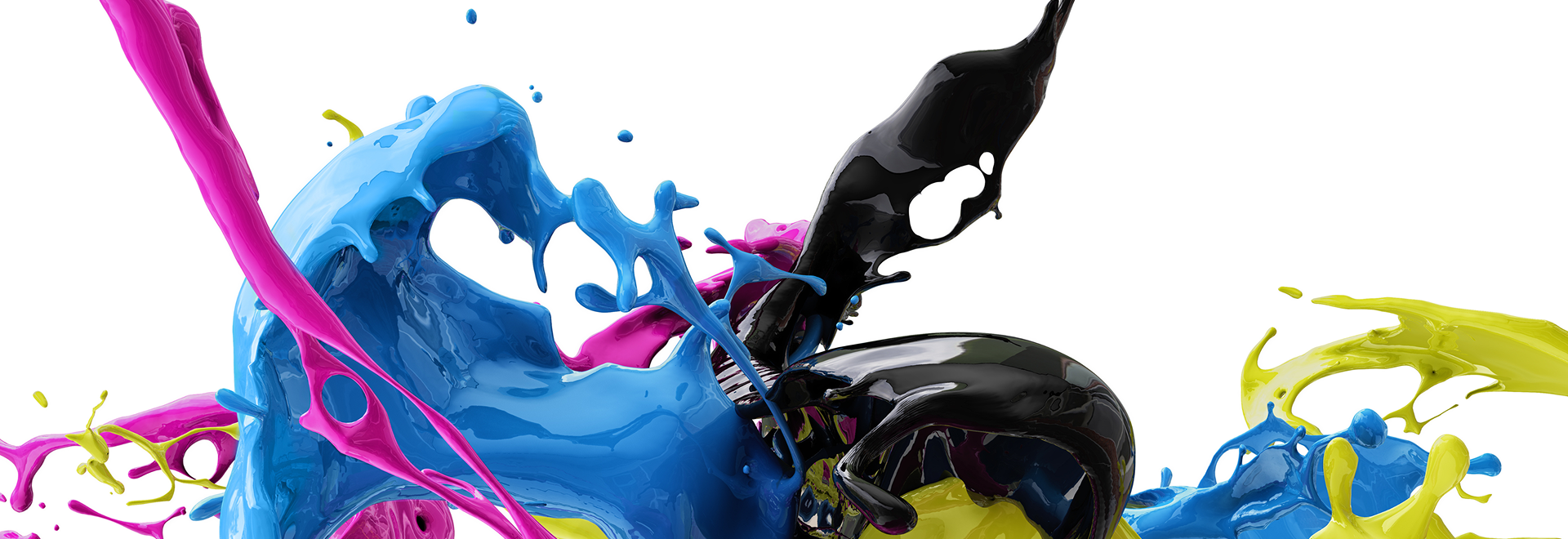 Abstract image of colorful liquids splashing