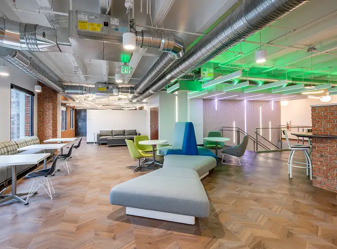 modern public space with resilent flooring