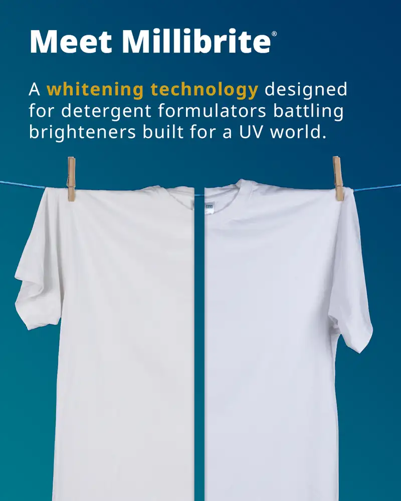 A whitenening technology designed for detergent formulators battling brighteners built for a UV world.
