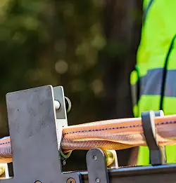 close shot of Milliken textiles used to aid in cable installation