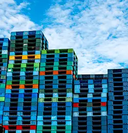 large stack of colorful Pallets