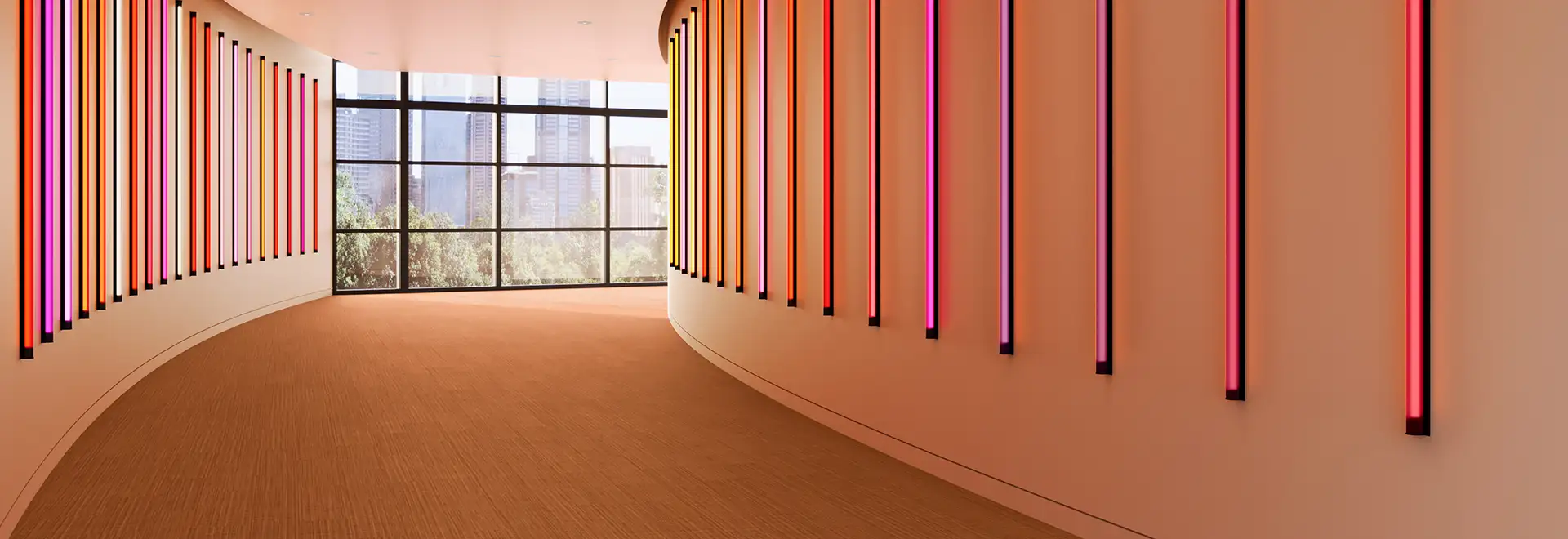 workplace with LVT installed on floor