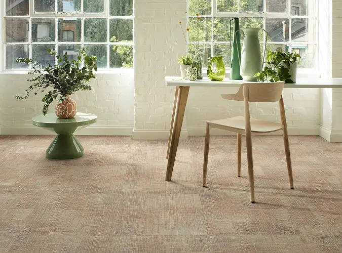 seating area on carpet tile from the Pattern Play collection