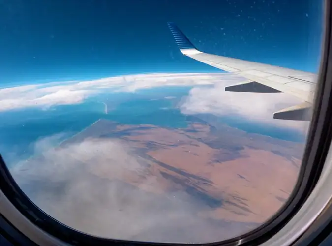 View out of an airplane window