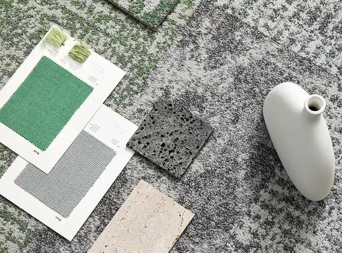 material swatches on Milliken Carpet Tiles